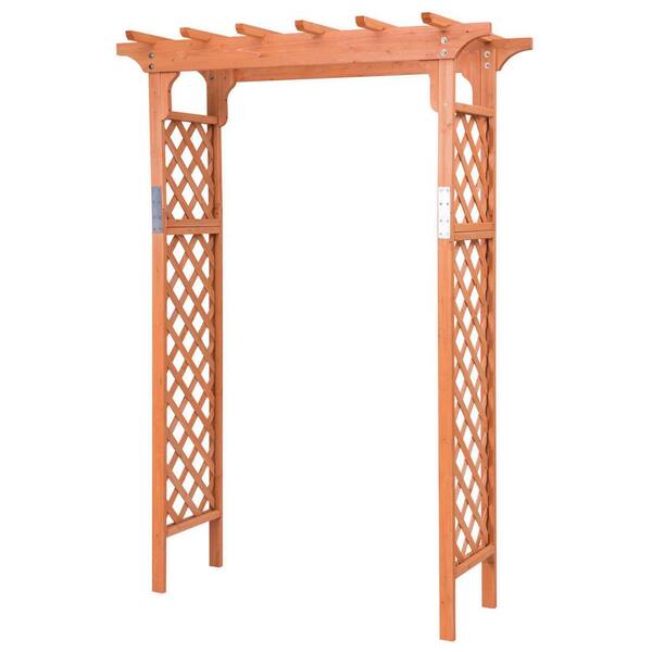 Unbranded 88 in. H x 32 in. W Wooden Garden High Arbor Arch Plant Pergola