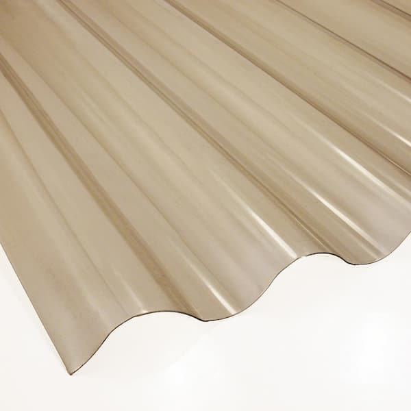 Ejoy 72 in. L x 21 in. W Corrugated Polycarbonate Plastic Curvy Clear Light Grey Roof Panel (Set of 2-Piece)