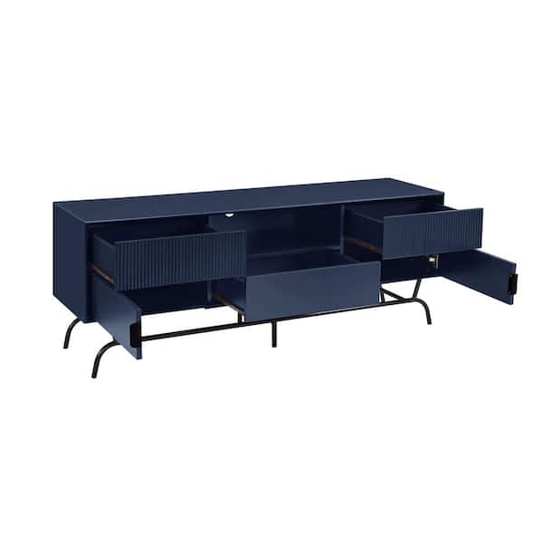 Kitschi Living Systems テレビ本体 透明な青 Furniture of America Yaztra Blue TV Stand Fits TV's up to 65 in