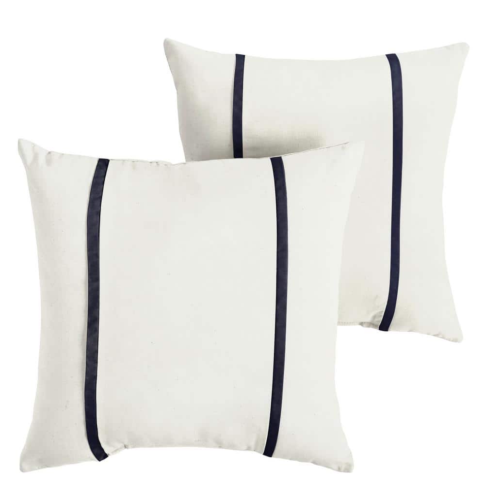 Sunbrella Canvas Natural Outdoor Knife Edge Throw Pillows (2-Pack)
