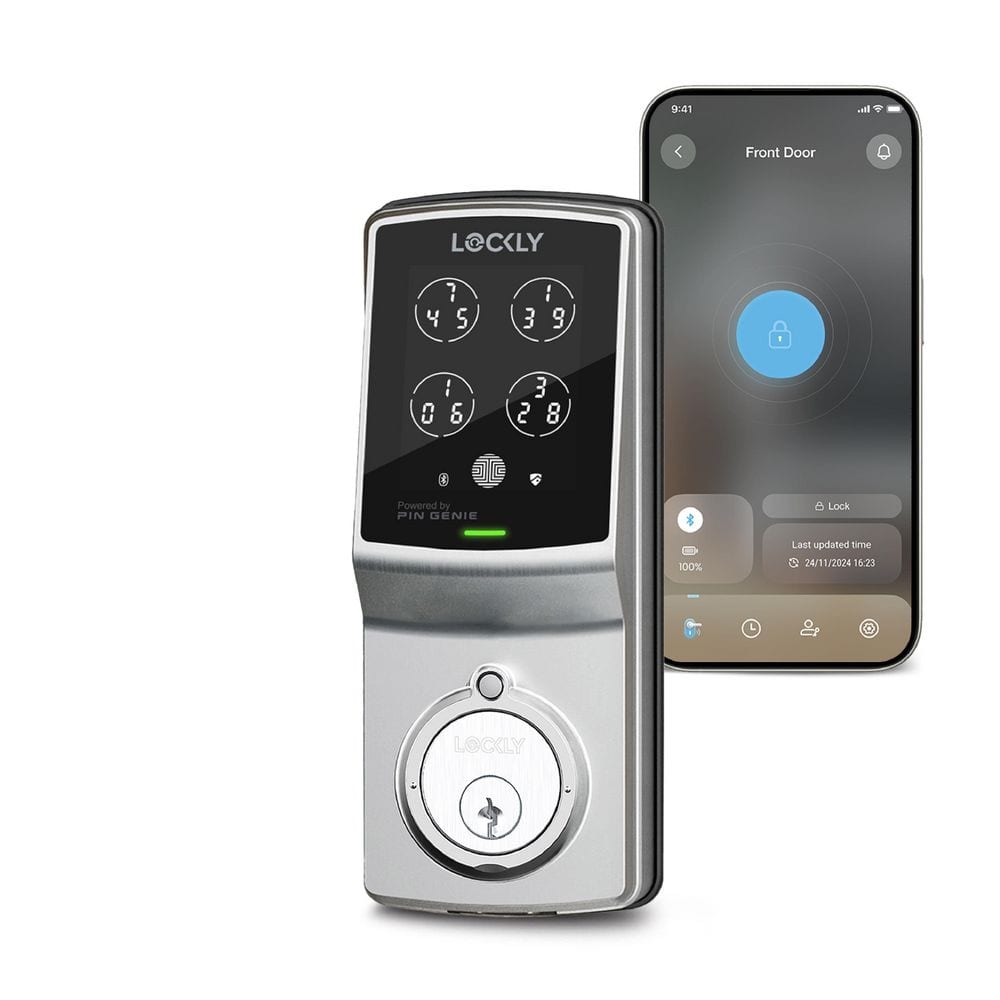 Secure Venetian Bronze Single-Cylinder Smart Alarmed Lock Deadbolt with Keypad, Bluetooth and Discrete PIN Code Input