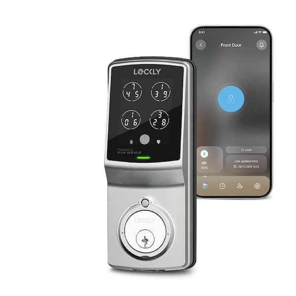 Model-S Satin Nickel Single-Cylinder Deadbolt Smart Lock with Hack-proof Touchsreen Keypad and Mobile App Control
