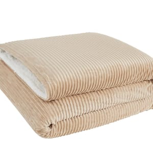 Corduroy Polyester Tan Twin Blanket