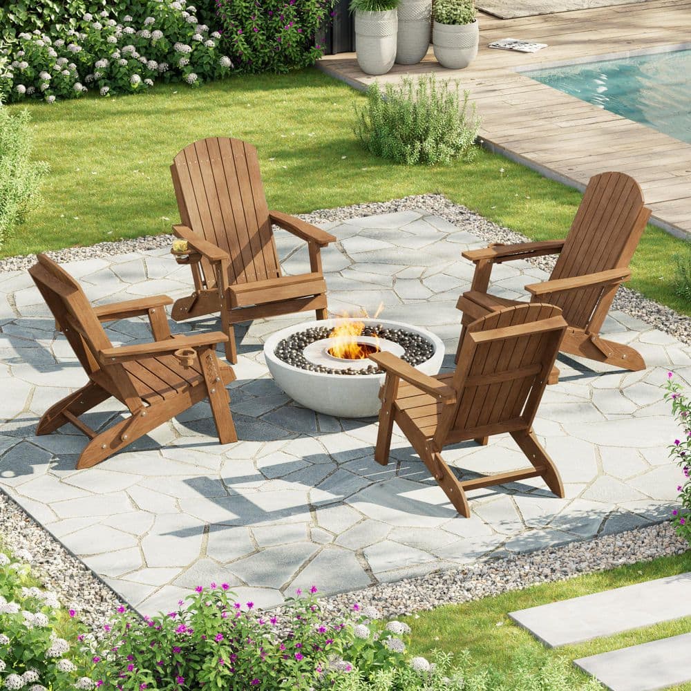 Livewood Outdoor HDPE Plastic Adirondack Chairs, Classic Patio