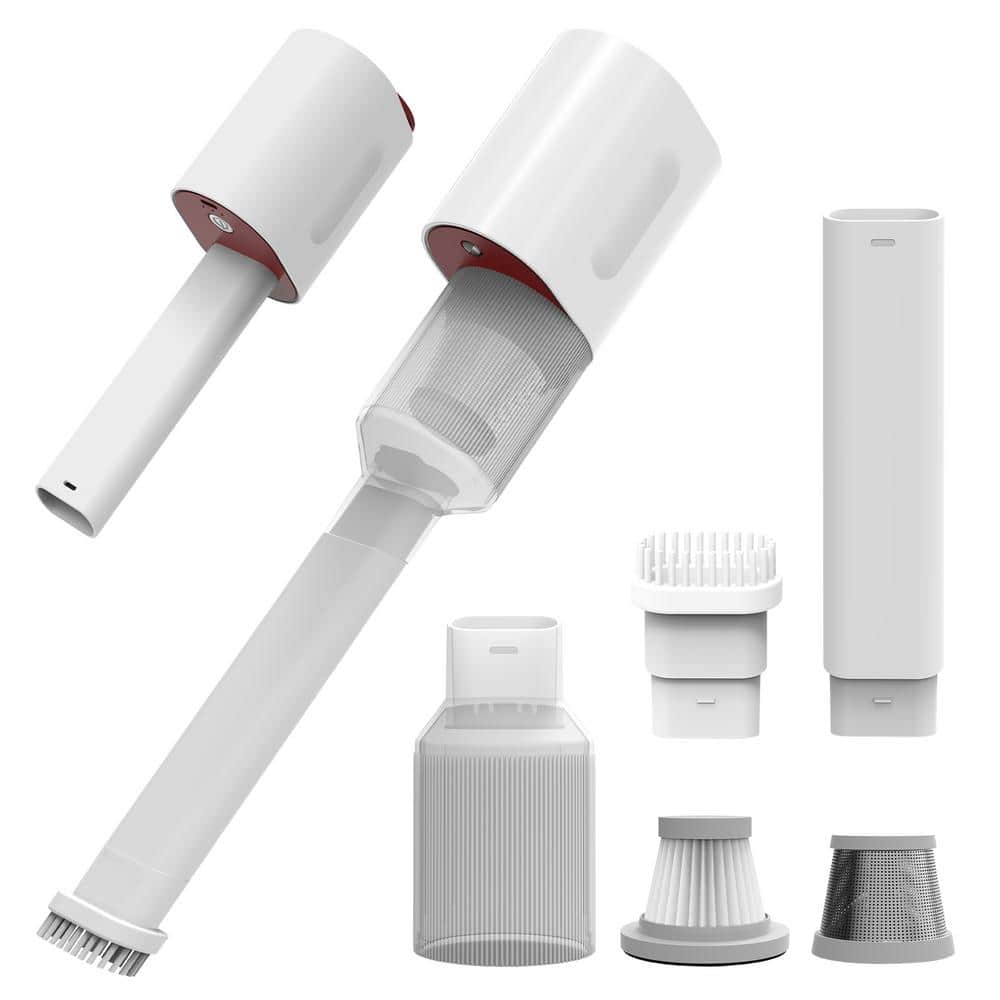 KEROMEE Bagless Corded Handheld Vacuum in White with HEPA Filter, for Rubber Surfaces, Car's Seats, Floor Mats