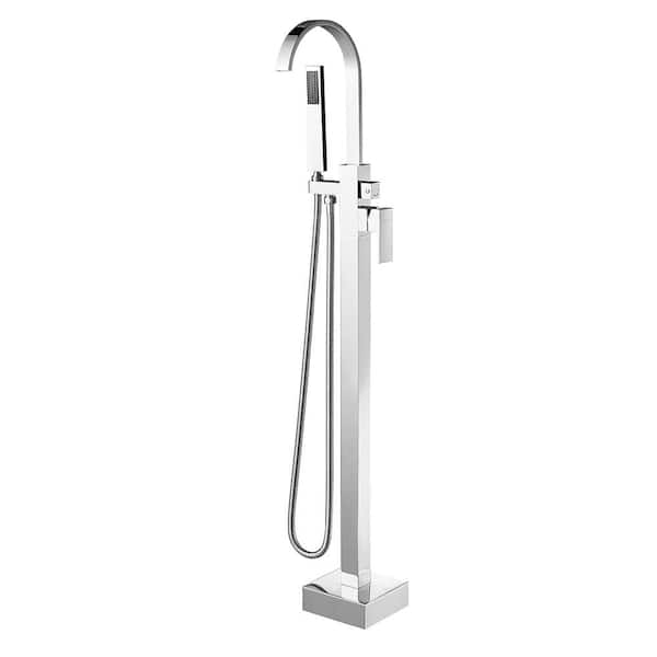 ROSWELL Hemlock Single-Handle Freestanding Roman Tub Faucet with Tub Filler in Chrome