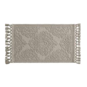 Ricardo Cotton Fringe 21 in. x 34 in. Bath Rug in Linen