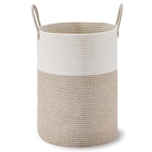 Brown Tall Woven Rope Storage Basket for Blanket