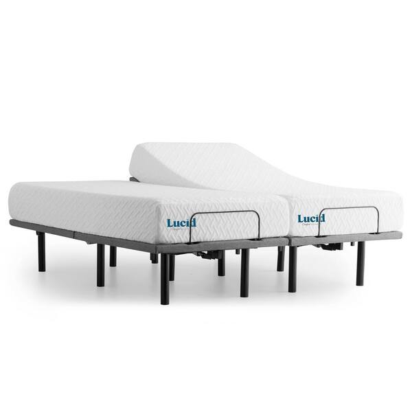 Lucid Comfort Collection Deluxe, Twin Size Adjustable Bed Frame And Mattress Set