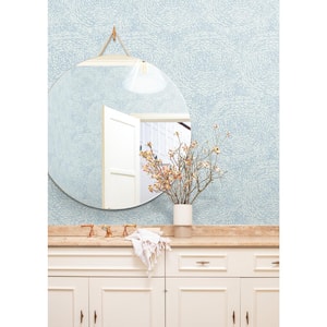 60.75 sq.ft. Blue Floret Wallpaper