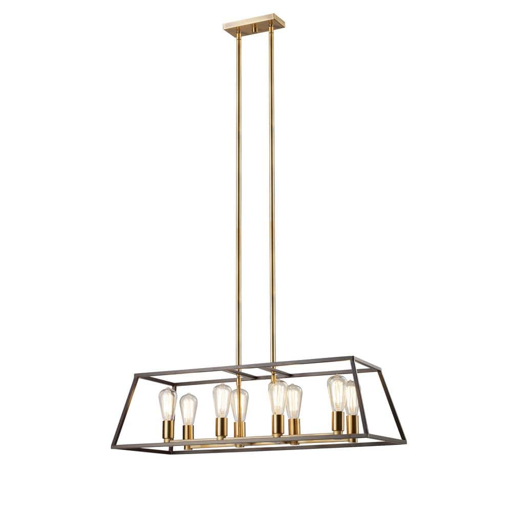Adams Transitional Bronze 35" Square Cage Pendant Light