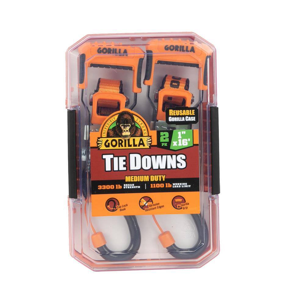 16 ft. x 1 in. Medium Duty Tie Down Ratchet Strap (2-Pack)