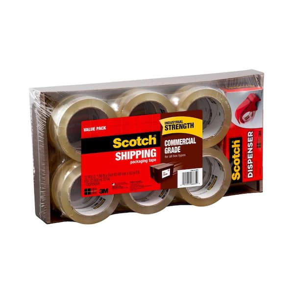 3m 1 88 in x 163 8 ft scotch commercial grade packaging tape case of 3 12 rolls pack with dispenser 3750 dp3 the home depot plastic bubbles for