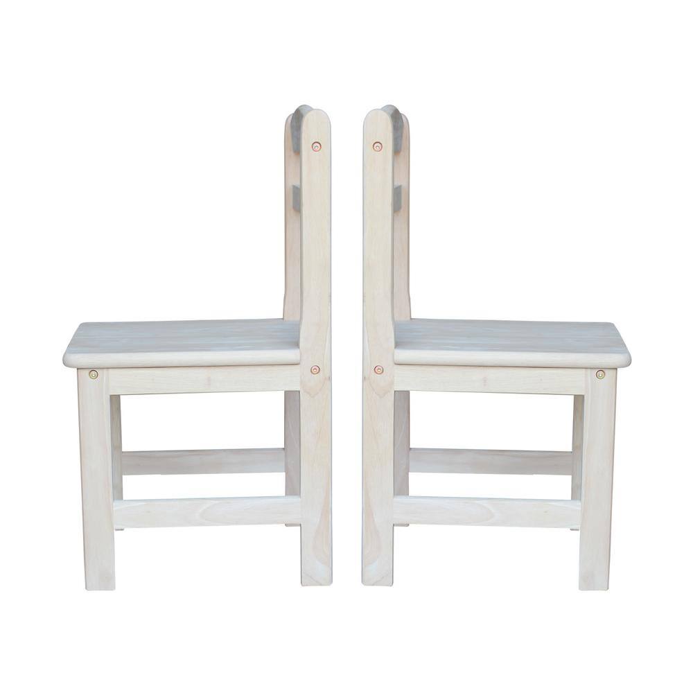 Eco-Friendly Traditional Parawood Kids 3-Piece Table and Chair Set