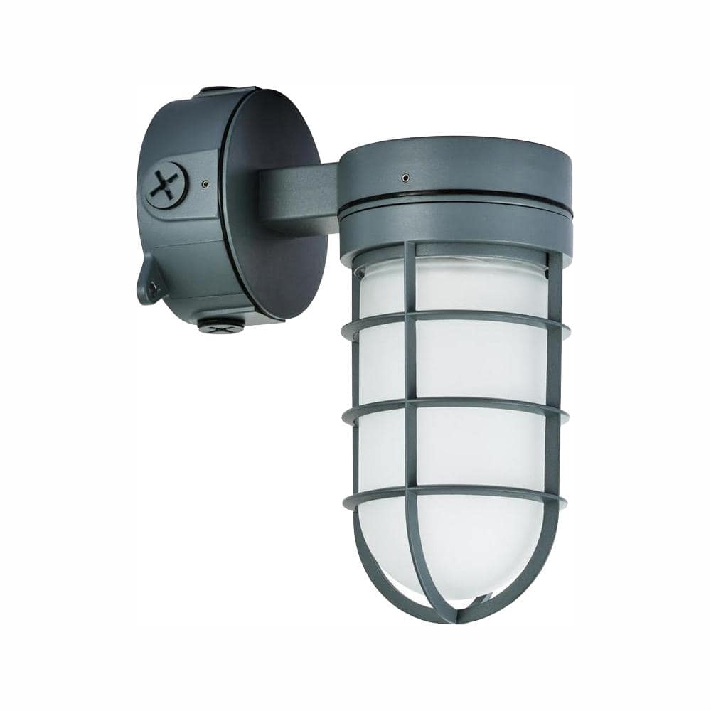 23-Watt Gray Indoor/Outdoor Integrated LED Vapor Tight Convertible Ceiling/