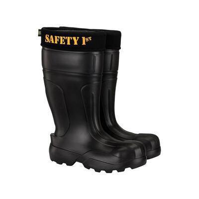 Safety 1st Ultra-Light Men's Anti-Penetration Kevlar Work Boots - Steel Toe - Black Size 8(W)