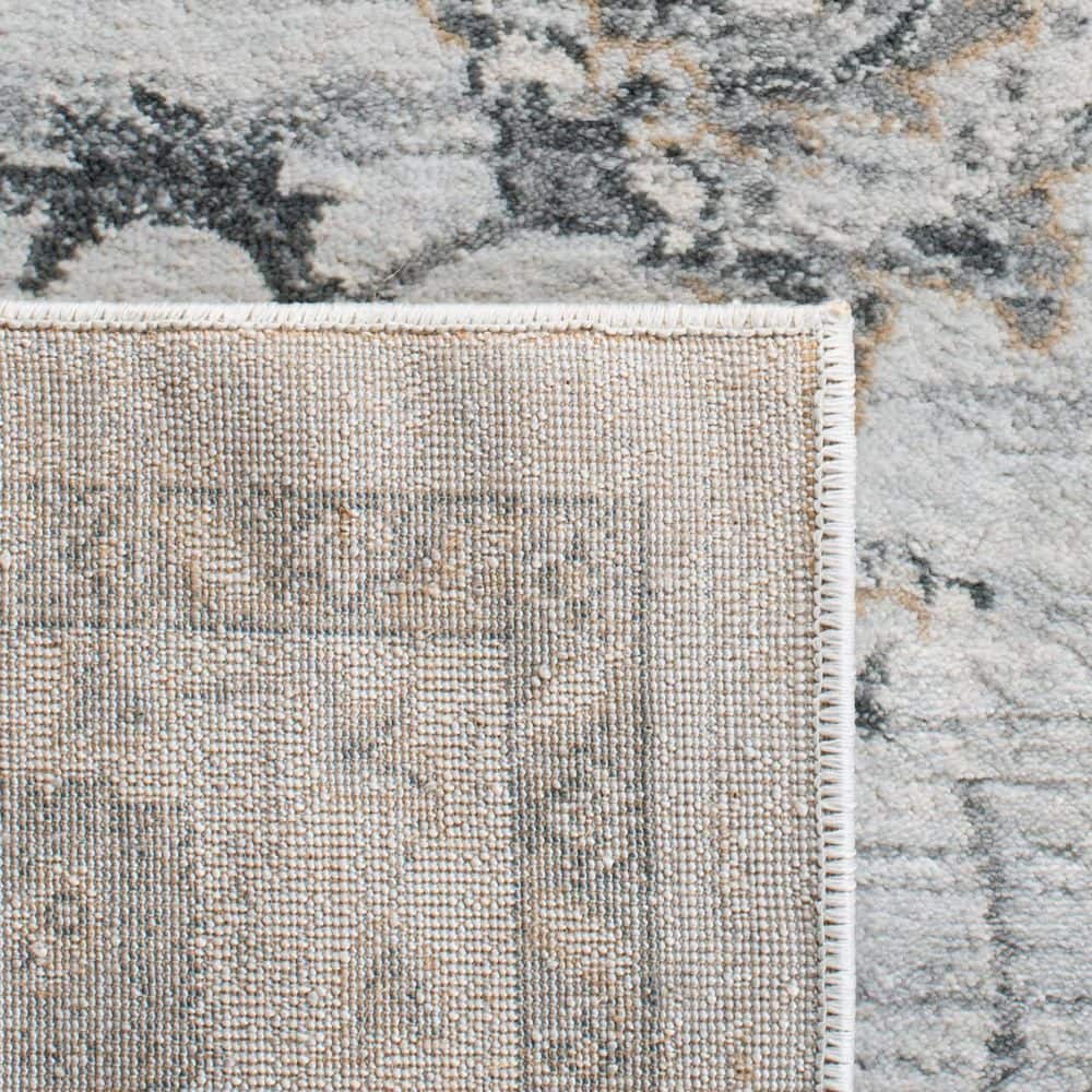 Isabella Gray Floral Medallion Synthetic Area Rug 4' x 6'