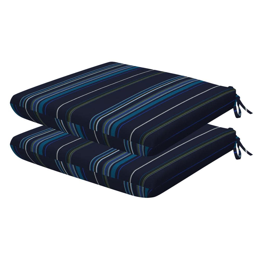 Outdoor Universal Dining Seat Cushion Sunbrella Stanton Lagoon (Set of 2)