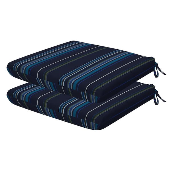 Honeycomb Outdoor Universal Dining Seat Cushion Sunbrella Stanton Lagoon (Set of 2)