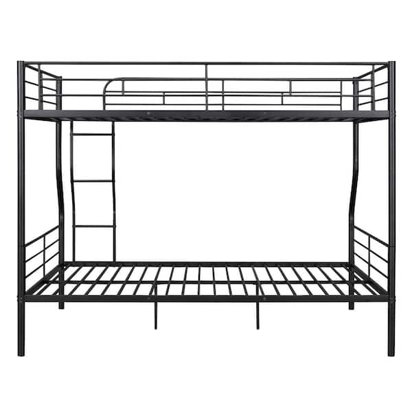 Polibi Black Full XL Over Queen Metal Bunk Bed