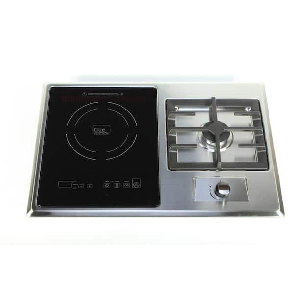True Induction True Induction TI-1+1B 25 in. Single Element Black Induction Glass-Ceramic+1 Gas Burner Combo, cooktop 1750W 858UL Cert.