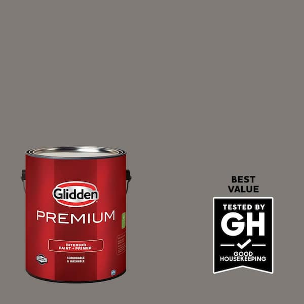 Glidden Premium 1 gal. PPG1007-6 Cool Charcoal Semi-Gloss Interior Latex Paint
