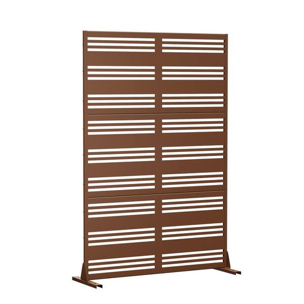 Outdoor Privacy Fence 47 in. L x 16 in. W x 72 in. H Black Galvanized Steel Garden Privacy Screen