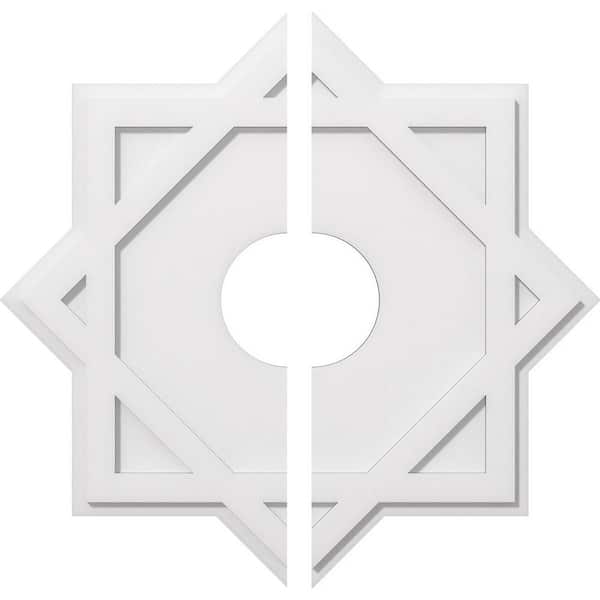 Ekena Millwork 1 in. P X 16-1/2 in. C X 30 in. OD X 7 in. ID Axel Architectural Grade PVC Contemporary Ceiling Medallion, Two Piece