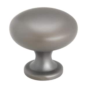 1-1/8 in. Graphite Finish Classic Round Solid Cabinet Knobs (10-Pack)