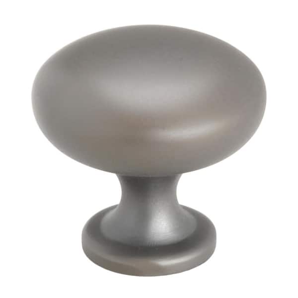 GLIDERITE 1-1/8 in. Graphite Finish Classic Round Solid Cabinet Knobs (10-Pack)