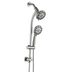 Ceria Single Handle 7-Spray Shower Faucet 1.8 GPM, Fixed and Handheld Shower Head in Brushed Nickel (Without Valve)