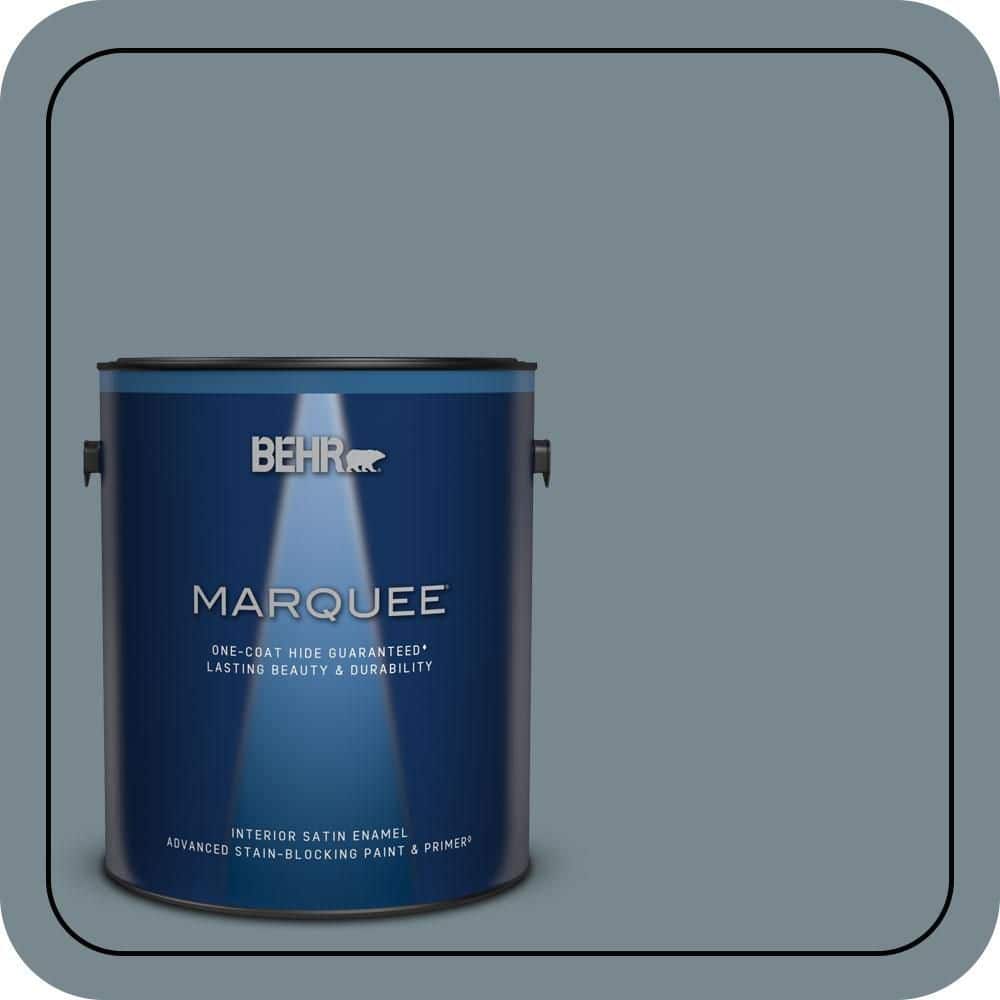 1 gal. #N470-5 Norwegian Blue One-Coat Hide Satin Enamel Interior Paint & Primer product image for price tracking