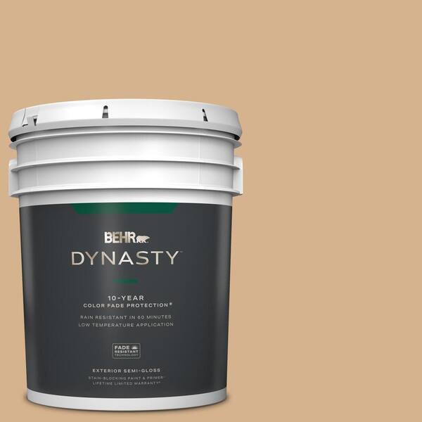 BEHR DYNASTY 5 gal. Home Decorators Collection #HDC-NT-04 Creme De Caramel Semi-Gloss Enamel Exterior Stain-Blocking Paint & Primer