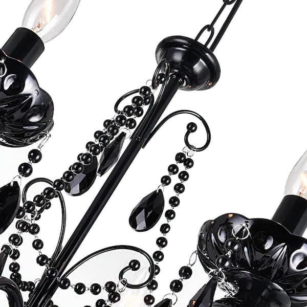 Keen 9 Light Up Chandelier With Black Finish