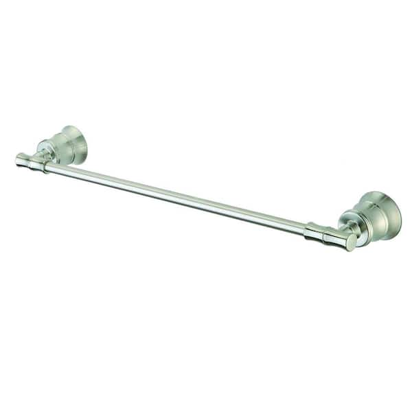 Pegasus Bamboo 18 in. Towel Bar in Brushed Nickel