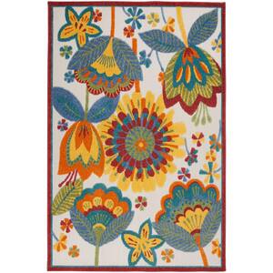 Aloha Multicolor 5 ft. x 8 ft. Floral Contemporary Area Rug