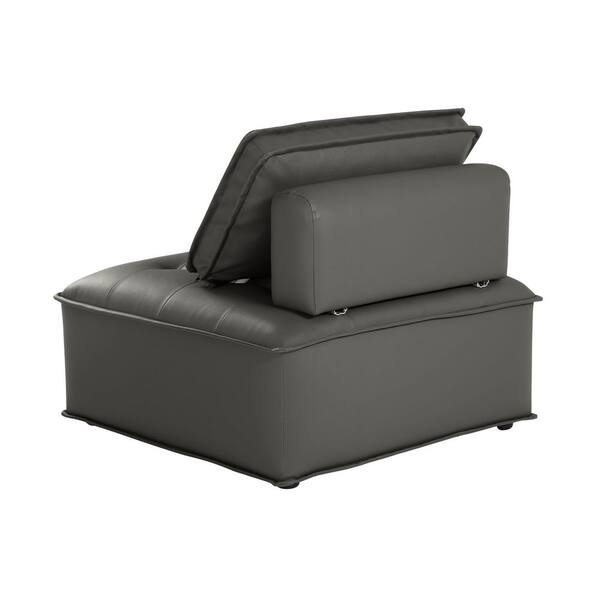 Black Polyester Ottoman Chaise Lounge for Small Space with Pillow OSB4040 -  The Home Depot