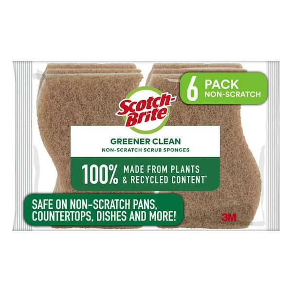 Scotch-Brite Greener Clean Non-Scratch Scrub Sponge (6-Pack) 97036 - The  Home Depot