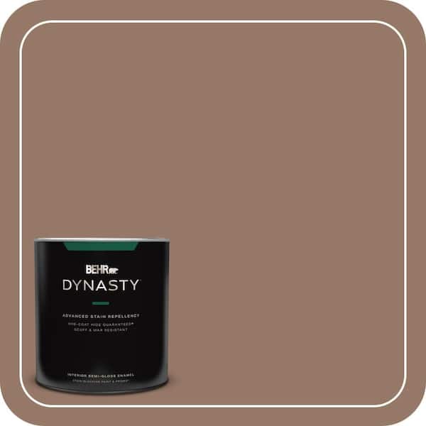 BEHR DYNASTY 1 qt. #BXC-73 True Walnut Semi-Gloss Enamel Interior Stain-Blocking Paint and Primer