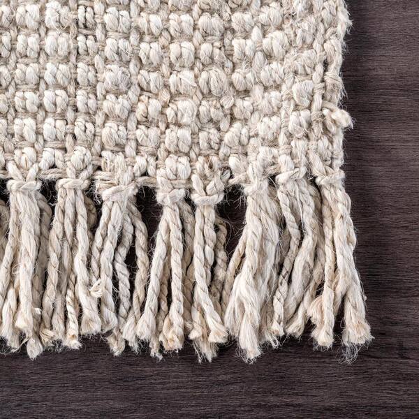 nuLOOM Cable 12 X 15 (ft) Braided Wool Off White Indoor Solid Area