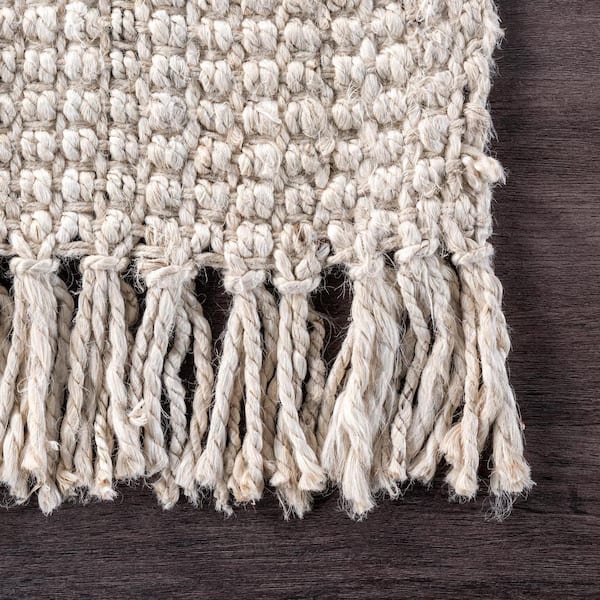 nuLOOM Natura Chunky Loop Jute Off-White 2 ft. 6 in. x 12 ft