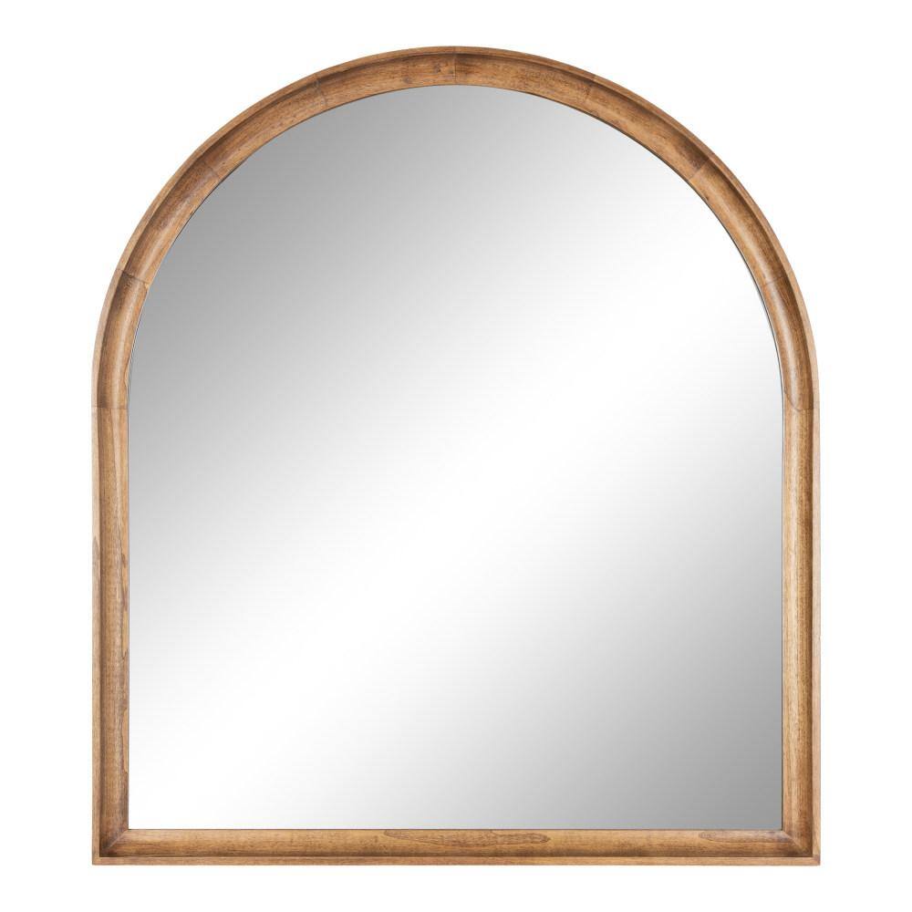 Rustic Brown Medium Wood Arch Wall Mirror
