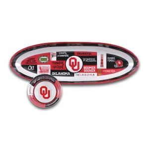 Oklahoma 20 in. Assorted Colors Melamine Oval Chip and Dip Server (Set of 2)
