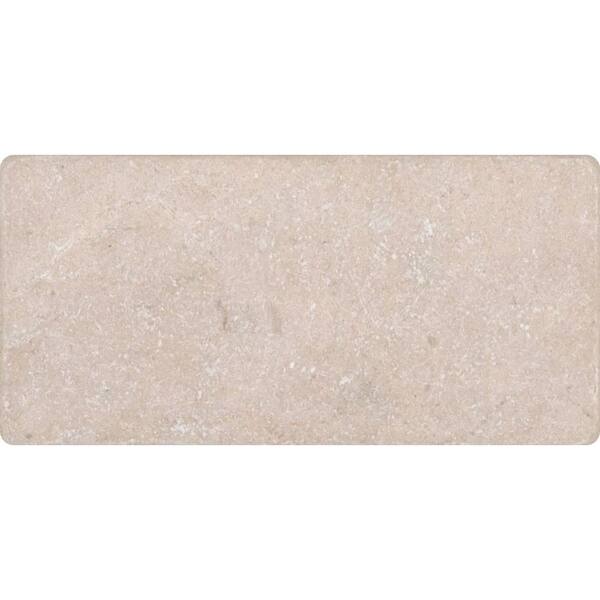 MSI Crema Marfil 3 in. x 6 in. Tumbled Marble Floor and Wall Tile (1 sq. ft. / case)