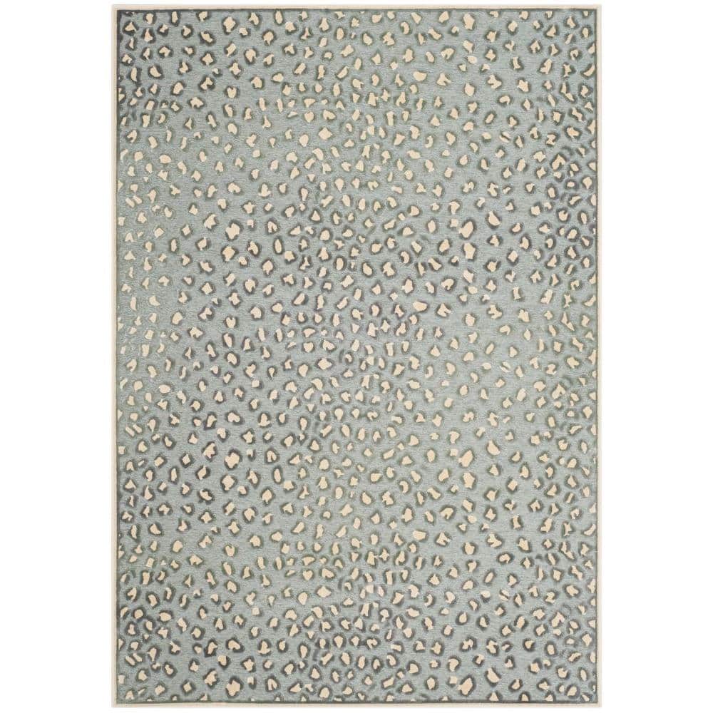 Spruce Essence Cream Hand-Knotted Viscose Silk Blend Area Rug 5'3" x 7'6"