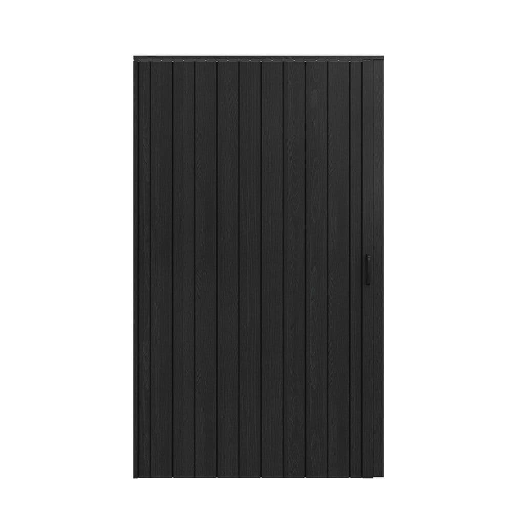 SOCBAZZAR 42 in x 80 in. Black Oak Finished Interior PVC Folding