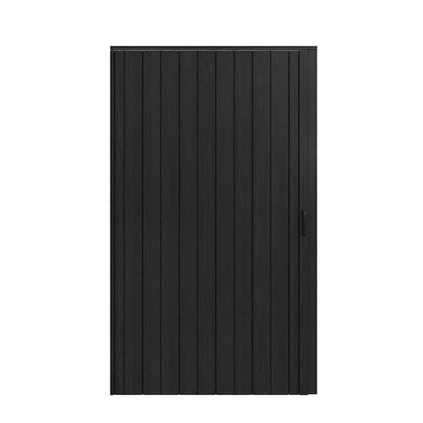 SOCBAZZAR 42 in x 80 in. Black Oak Finished Interior PVC Folding