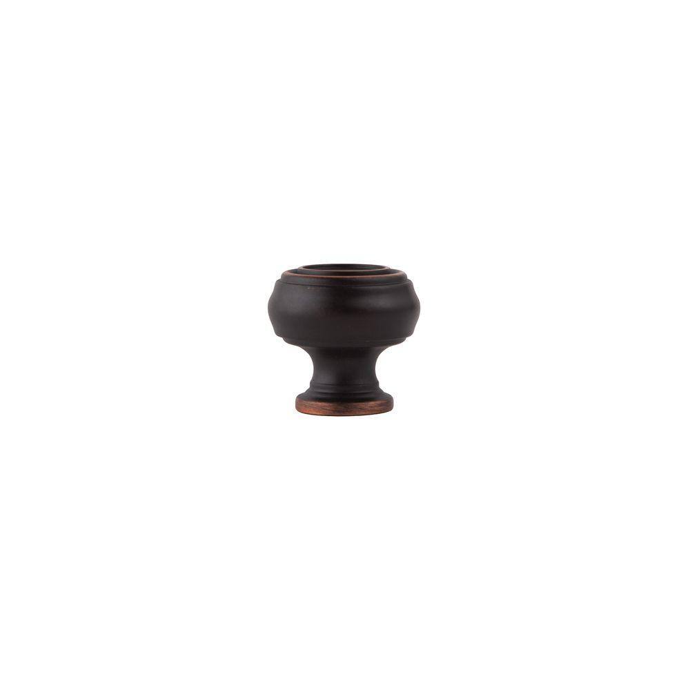 Grayson Oil-Rubbed Bronze Round Cabinet Knob with Mounting Hardware