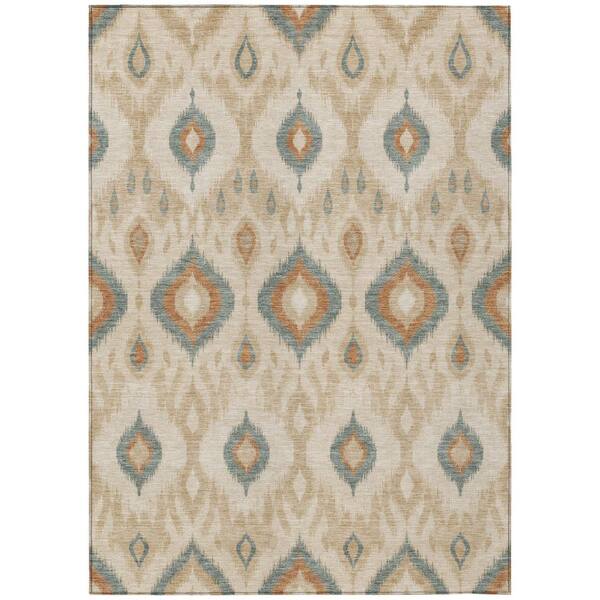 Chantille Machine Washable Indoor/Outdoor Abstract ACN3120 Flax 8 ft. x 10 ft. Area Rug