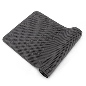 Mint Home 36 in. x 17 in. Non Skid Double Foam Bath Mat With 58 Suction Cups in Black